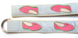 CJ Laing D Ring Belt Embroidered Slipper on Ribbon and Webbing Belt Size... - $30.40