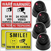 4 Dummy Security Cameras Surveillance Signs Fake Non-Working Decoy Light Savito  - $14.25