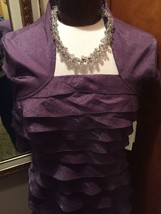 Adrianna Papell Women&#39;s Dress Purple Tiered Cap Sleeve Dress Sizs 10 New... - £76.75 GBP