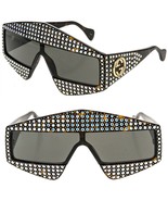 GUCCI AUTHENTIC HOLLYWOOD FOREVER 0357 Brown Crystal Stud Sunglasses GG0357 001 - €1.074,96 EUR