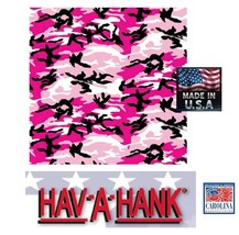 USA MADE Hav-A-Hank Pink CAMO Camouflage Bandana Head Neck Wrap Scarf Fa... - £6.26 GBP