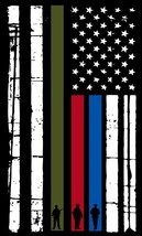 Thin Blue Line Vertical Flag decal American Flag Firefighter, Police, Mi... - £3.86 GBP+