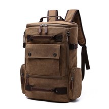 Men&#39;s Backpack Vintage Canvas Backpack School Bag Men&#39;s Travel Bags Large Capaci - £96.37 GBP