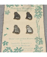 1984 Pewter Sitting Cat Buttons x4 Maiden Vermont Buttons By Danforth Pe... - $370.55 MXN
