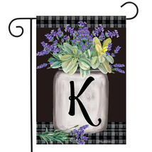 Farmhouse Monogram Letter K Garden Flag Floral 12.5&quot; X 18&quot; - £15.97 GBP