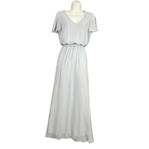 Show Me Your Mumu Michelle Flutter Maxi Dress Soft Blue XS Sheer Lined W... - £35.25 GBP