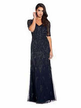 Adrianna Papell Womens Beaded Mermaid Formal Dress, Size 4 - £111.56 GBP
