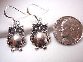 Night Owl Earrings 925 Sterling Silver Dangle Corona Sun Jewelry bird audubon - $14.39