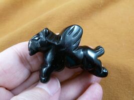 (Y-PEG-RU-577) black wild PEGASUS flying gemstone winged horse Figurine ... - $15.79