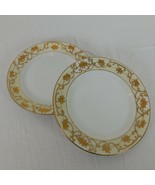 Lot 2 Antique Nippon Spoke Mark Hand Paint Bread Butter Plate Gold White... - £15.33 GBP