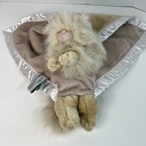 My Banky Cat Lion Lynn Beige Baby Security Blanket Plush w/ Satin Trim L... - $14.03