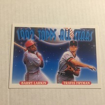 Topps 1992 All Star Shortstops Travis Fryman & Barry Larkin Card #404 - $2.84