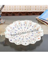 Marble Inlay Flower Bowl – 16&quot;x16&quot; Exquisite Craftsmanship - $880.45