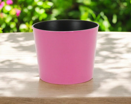 7&quot; Hot Pink Recycled Plastic Indoor Outdoor Round Pot Planter - $52.45
