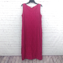 Karin Stevens Dress Womens 14 Pink Sleeveless Textured Side Slit Midi Vi... - $24.98