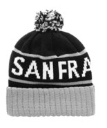 San Francisco Two Tone Warm Winter Cuffed Knit Hat Sport Pom Ski Beanie Cap - $244.27 MXN