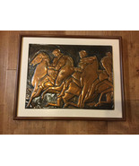Signed Peter Zoudis Vintage Copper Relief Wall Art Horses 3/10 Limited E... - $494.98