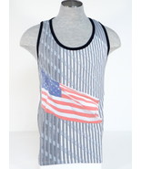 DC Shoes American Flag Graphic White Sleeveless Muscle Shirt Tank Men&#39;s ... - £31.87 GBP