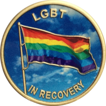 LGBT In Recovery Bronze Rainbow Flag Color Sobriety Medallion AA NA - £9.18 GBP