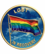 LGBT In Recovery Bronze Rainbow Flag Color Sobriety Medallion AA NA - $11.49