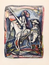 Irving Amen Don Quixote Plate Signed Lithograph On Paper Horse Indian-
s... - £83.40 GBP
