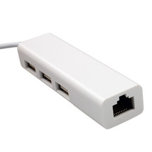 Usb To Lan Ethernet Rj45 Network Adapter With 3 Port Usb 2.0 Hub Adapter - £15.97 GBP