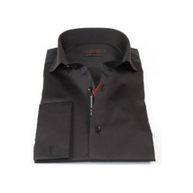 Men Shirt AXXESS Turkey Egyptian Cotton High Collar French Cuffs 224-05 Black image 11