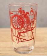 Vintage Juice Glass SWANKY SWIG KRAFT Jelly Red ACL Spinning Wheel &amp; Bel... - £5.94 GBP