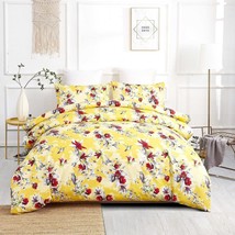 Sunshine Yellow Hummingbirds Floral Duvet Cover Set with Pillow Cases - $1,291.25 MXN+