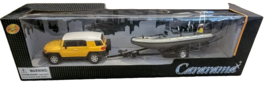 Cararama 1:43 - Toyota FJ Cruiser (Yellow/White) with Speed Boat and Tra... - $24.73