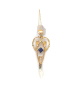10k Yellow Gold Victorian Lavaliere Pendant with Blue Glass Pearl Drop (... - $4,099.73 MXN 10k Yellow Gold Victorian Lavaliere Pendant with Blue Glass Pearl Drop (... - $4,099.73 MXN