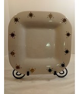 Bath &amp; Body Works 1999 Holiday Edition Plate White with Gold Atomic Stars - £19.55 GBP