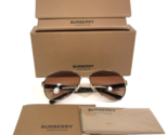 Burberry Sunglasses B 3080 1145/13 Gold Nova Check Aviators with Brown L... - $111.98