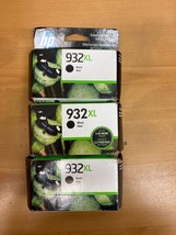 Genuine Lot of 3 OEM HP 932XL Black Ink Cartridges CN053AN 12/23 - $28.98