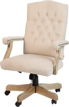 Flash Furniture Traditional Office Chair - Ivory Microfiber Tufted Swivel Office - £330.13 GBP