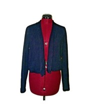 Cabi Easy Topper Jacket Blue Women Size Medium  Cropped Pockets Knit - £38.11 GBP