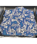 Paradise Style Hawaiian Shirt Blue Hibiscus Flowers sz 2XL -- Made in Ha... - £11.00 GBP