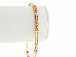 14k Yellow Gold Over 10CT Round Channel Set Diamond Tennis Vintage Bracelet - £139.00 GBP