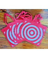 LOT OF 4 COUNT Reusable RED Target Shopping Tote Bag 15x17 FREE SHIPPING - £7.72 GBP