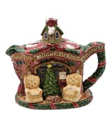 Fitz &amp; Floyd The Night Before Christmas Teapot &amp; Lid 7 1/4 Inch Tall VTG... - $49.99