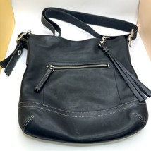 COACH 1415 Black Natural Cowhide Leather Shoulder Bag Purse SoHo Legacy - $37.39