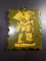 strange mid century plaster Hummel boy and girl wall plaque 9"x7.5" - $15.68