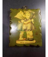 strange mid century plaster Hummel boy and girl wall plaque 9&quot;x7.5&quot; - €13,45 EUR