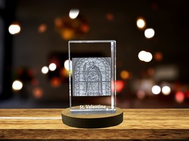 LED Base included | St. Valentine | A Patron of Love| Religious 3D Engraved Crys - £31.63 GBP+