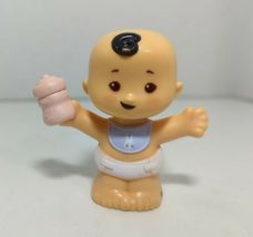 Fisher Price little people baby Asian black hair pink bottle purple bunn... - $10.49