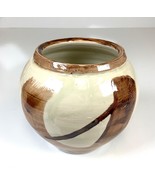 Vintage Studio Art Pottery Drip Glaze Brown Vase Hand Made Artist Signed... - $47.32 CAD