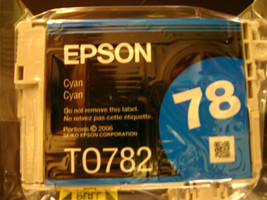 NEW Epson T0782 Ink Cartridge Cyan Factory Vacuum-Sealed for Epson 78 pr... - £5.50 GBP