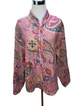 Alexis &amp; Avery Oversized Jacket Size L Large Vintage Tapestry Zip Front - $26.50