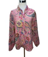 Alexis &amp; Avery Oversized Jacket Size L Large Vintage Tapestry Zip Front - £20.83 GBP