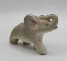 Vintage Ceramic Light Gray Trunk Up Elephant Figurine - Made in Japan - $9.74